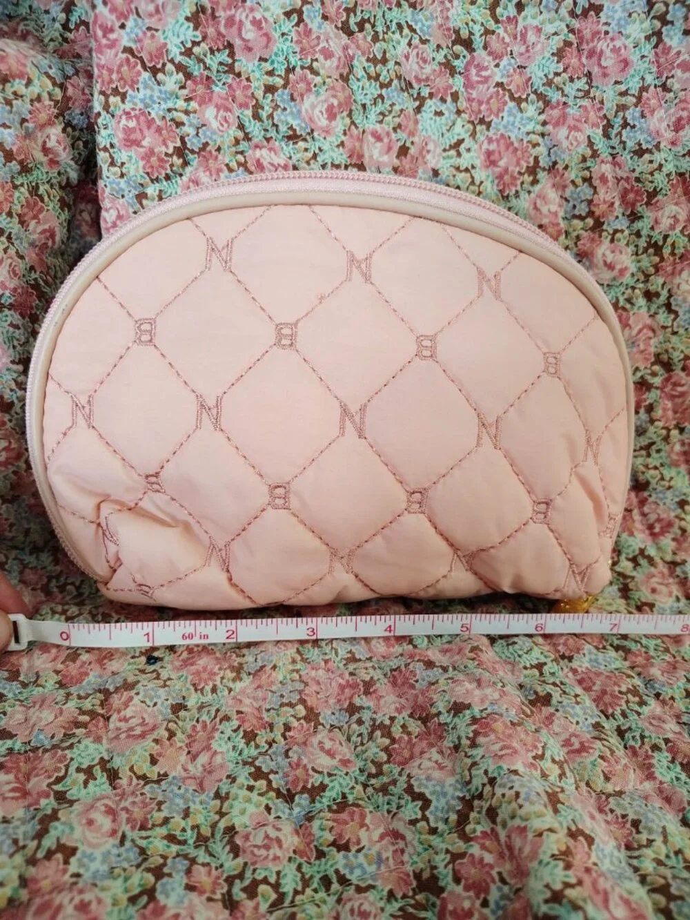 Nubily Pink Quilted Makeup Bag